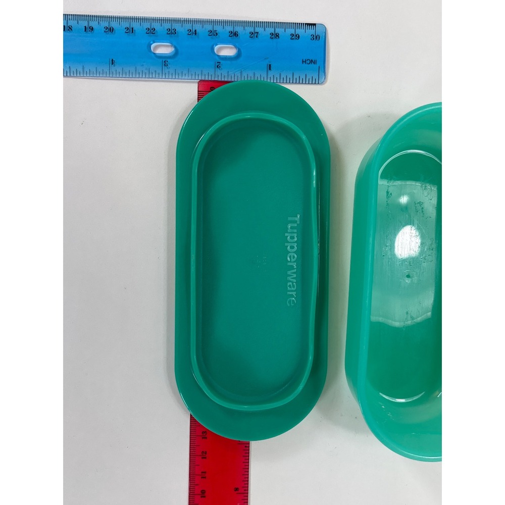 Vintage Tupperware Emerald Green Domed Butter Dish 2 Piece Set 638-9 637-11 - Picture 5 of 6
